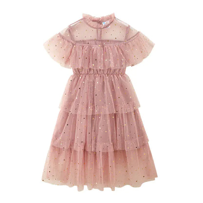 Floral Embroidered Lace Princess Dress for Girls sizes from 4 to 14 years