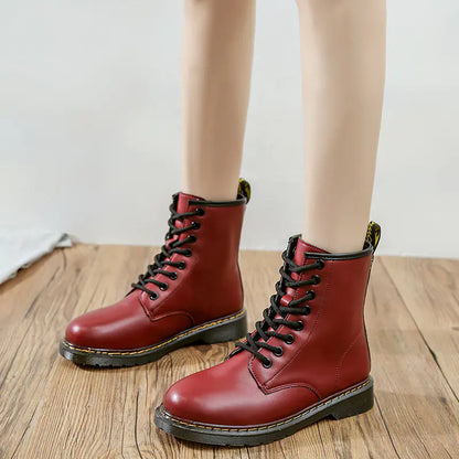 British Style Thick-Soled Mid-Calf Martin Boots