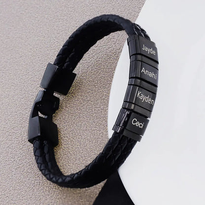DIY Leather Braided Bracelet with Stainless Steel Clasp