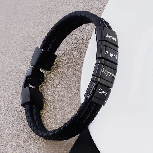 DIY Leather Braided Bracelet with Stainless Steel Clasp