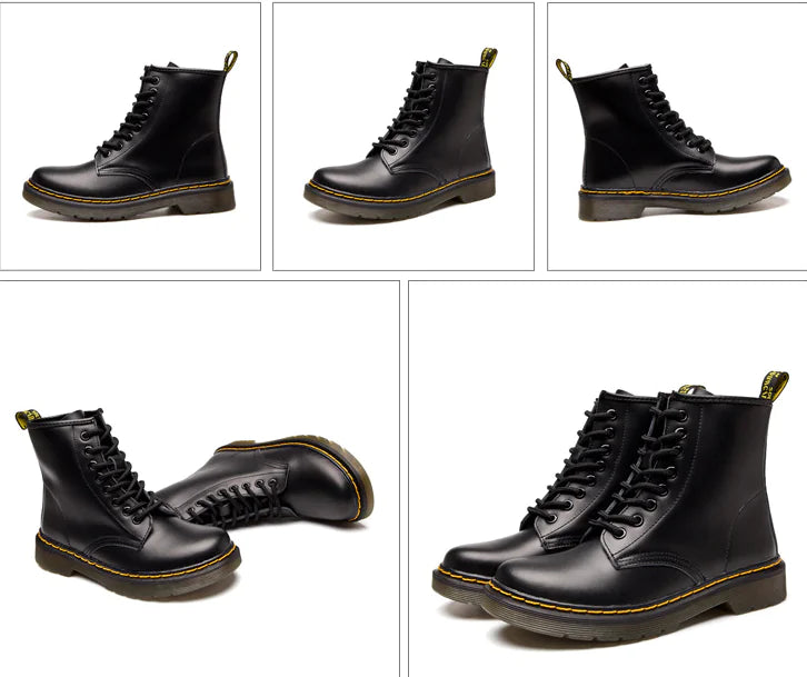 Women's British Style Chunky Heel Martin Boots