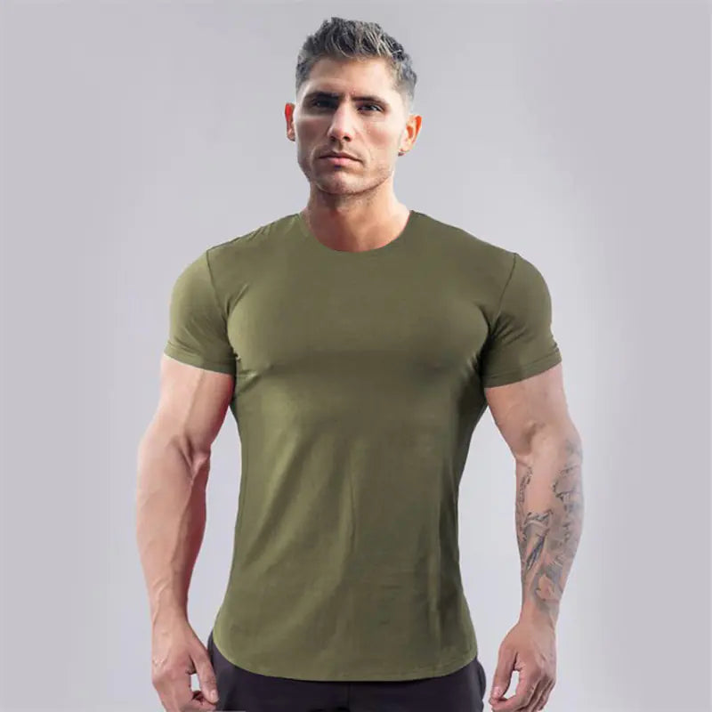 Men's Slim Fit Cotton Short Sleeve Workout T-Shirt