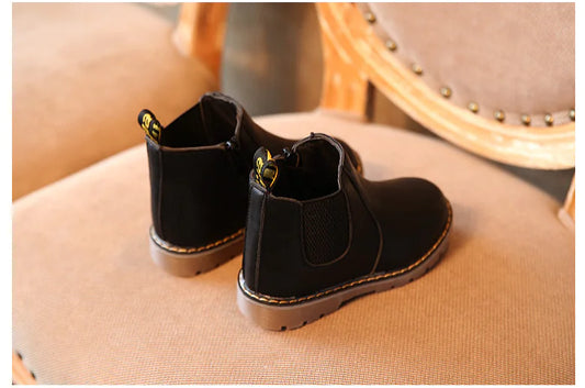 Children's Leather Short Boots for Boys and Girls sizes ranging from 21 to 36,