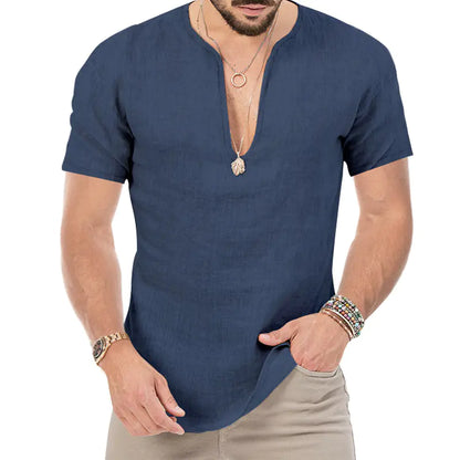 Men's Plus Size V-Neck Casual Slim Fit T-Shirt