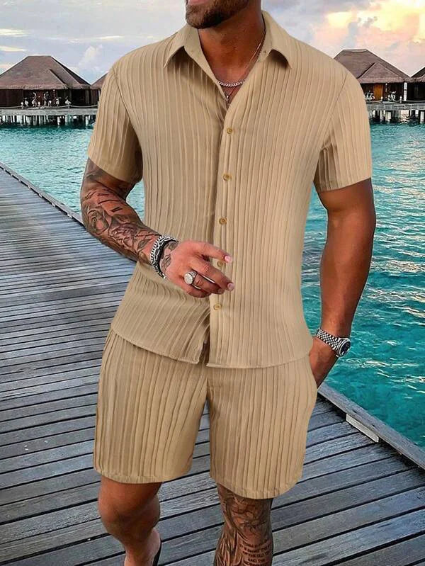 Men's Summer Casual Shirt & Shorts Set