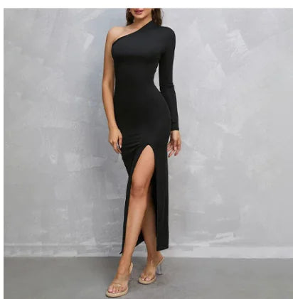 Women's Off-shoulder Slim Fit Long-sleeved Dress  sizes—S, M, L, and XL