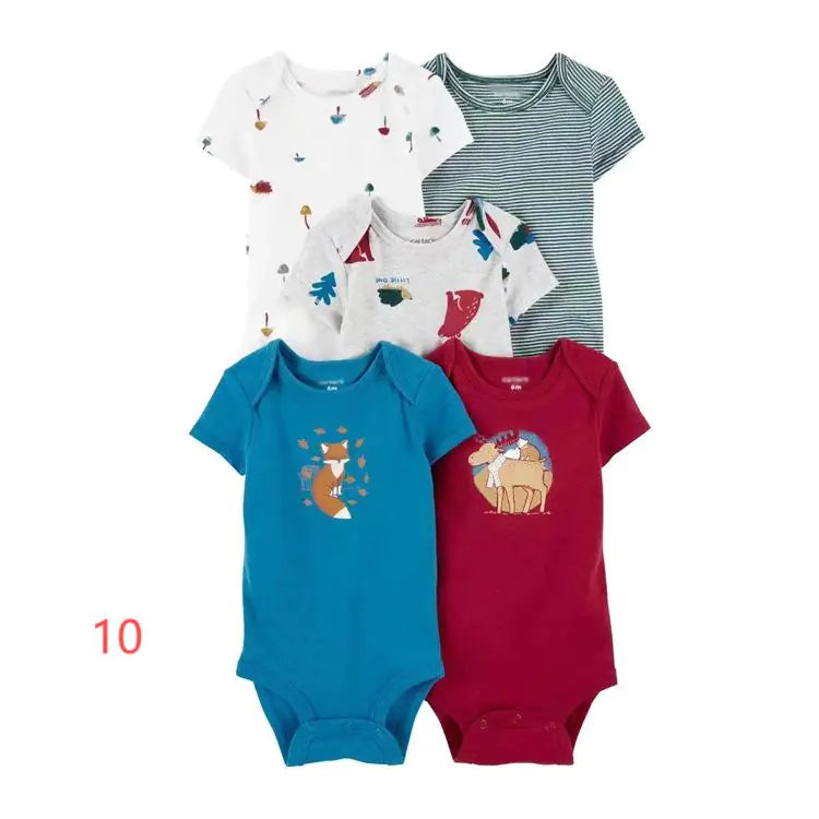 2020 Summer Baby Cotton Short Sleeve Rompers Set