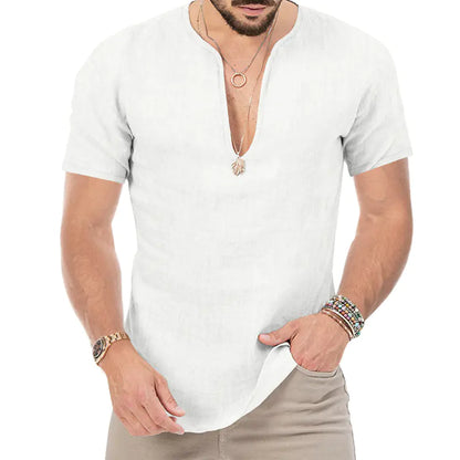 Men's Plus Size V-Neck Casual Slim Fit T-Shirt