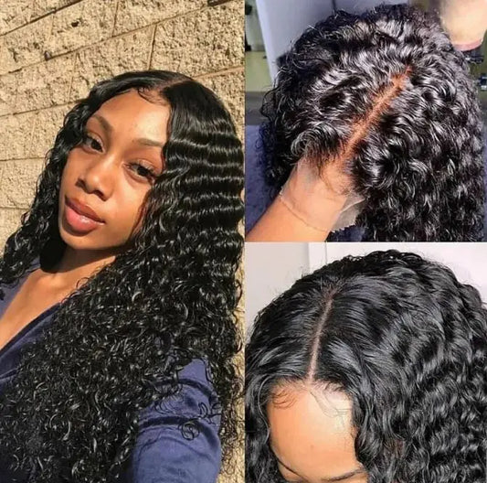 Front Lace Medium Long Curly Wig – European & American Style | 16–26 inch