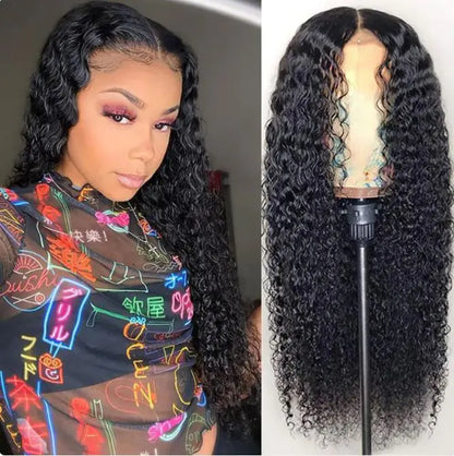 Front Lace Medium Long Curly Wig – European & American Style | 16–26 inch