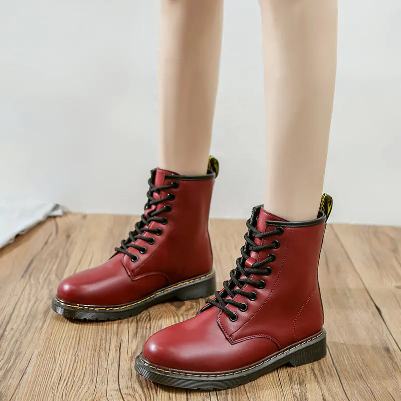 British Style Thick-Soled Mid-Calf Martin Boots