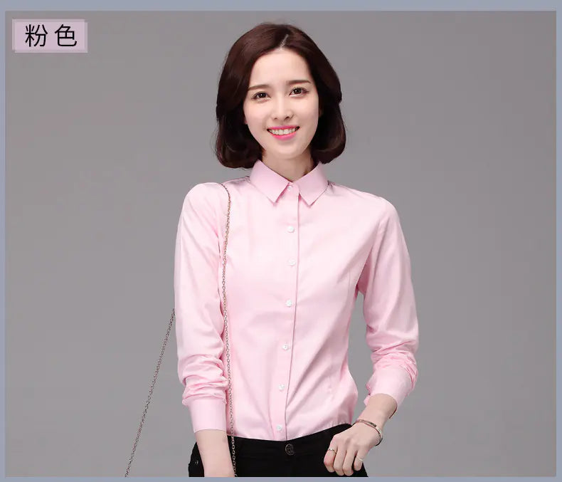 Women's Long Sleeve Slim Fit Business Shirt