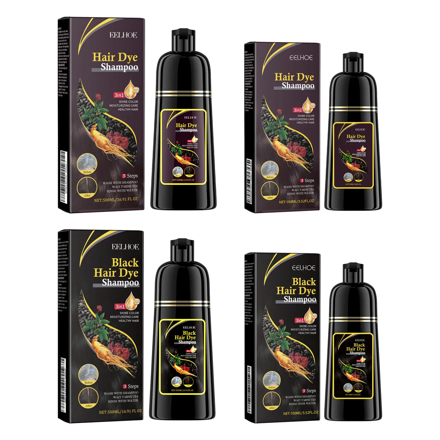 EELHOE Herbal Shampoo with Fo-Ti Essence for Hair Care