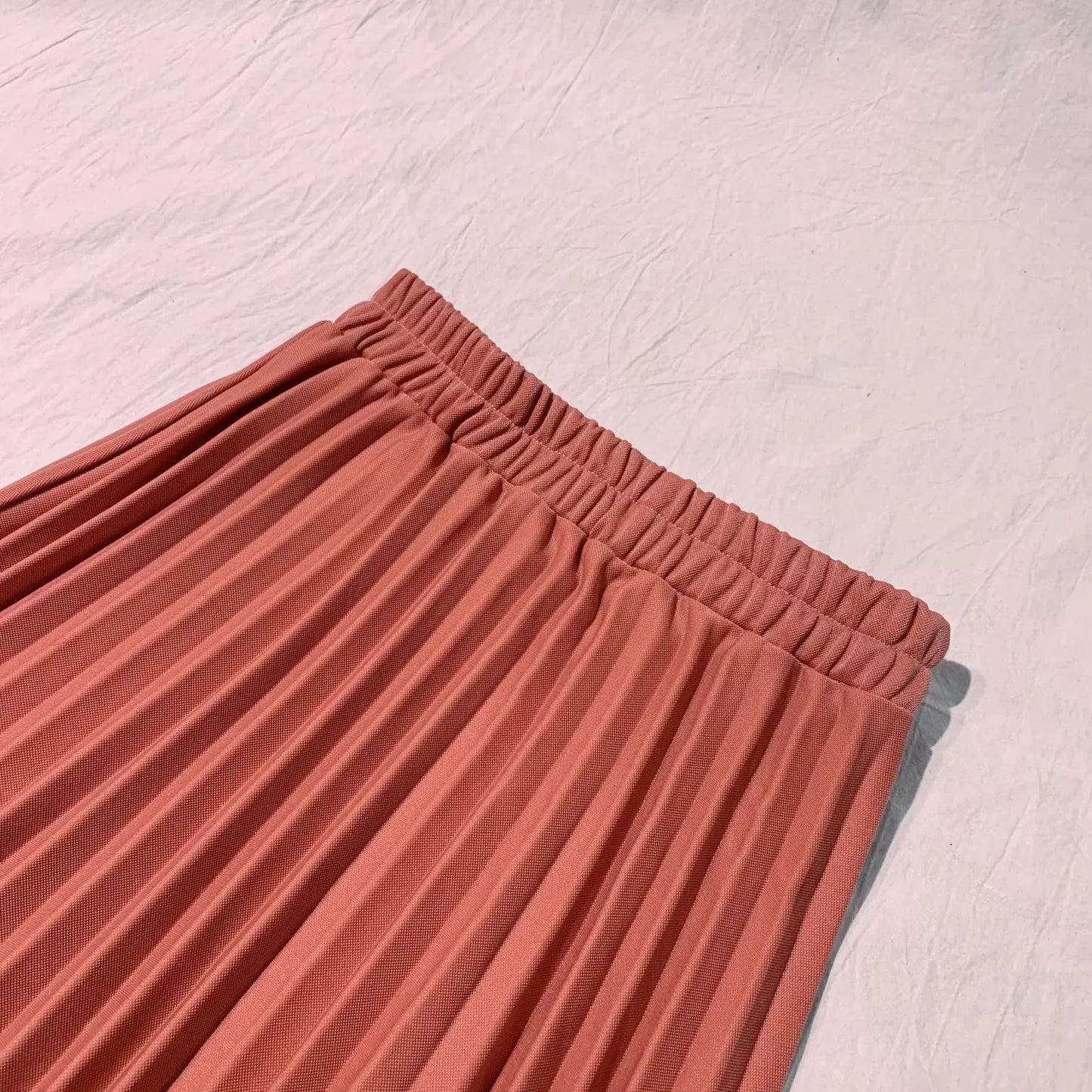 High Waist Midi Pleated A-Line Skirt