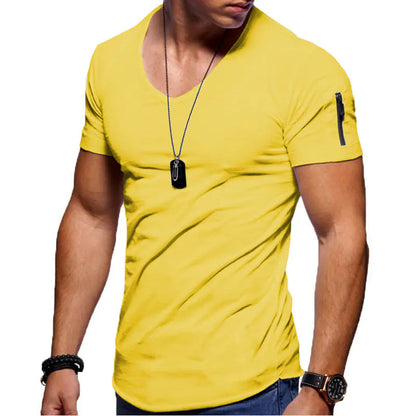 Men's Slim Fit V-Neck Short-Sleeve T-Shirt