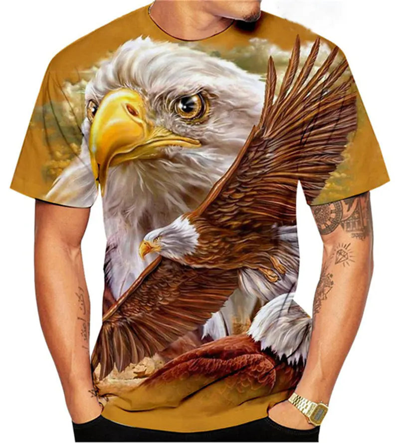 Men's Casual Summer Eagle 3D Printed T-Shirt
