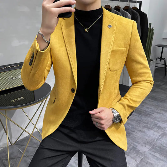 2023 Men's Slim Fit Casual Suede Jacket