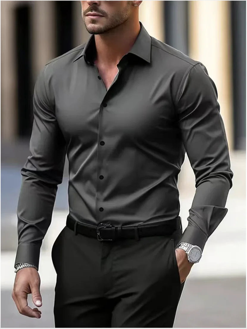 Men's Slim Fit Long Sleeve Shirt