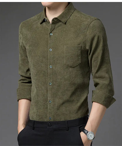 Thickened Long-sleeved Casual Shirt for Men