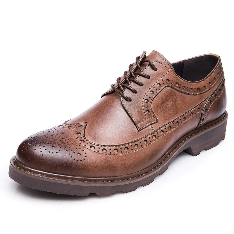 Casual Herenschoenen van PU-leer met Platte Wedge Zool – Stijlvol & Comfortabel