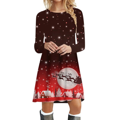 Women's Long Sleeve Christmas Party Dress