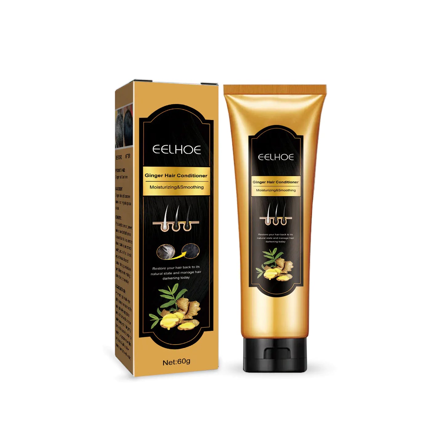 EELHOE Ginger Essence Conditioner for Smooth Black Hair