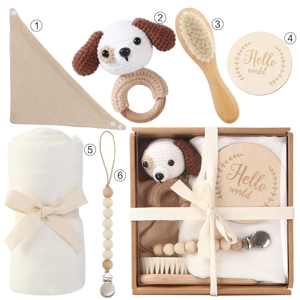 Newborn Gift Set: Bath Towel, Pacifier & Toys - FkriTigrinya