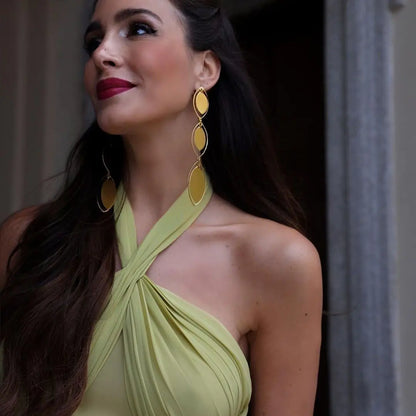 SDM06 Summer Green Dress with Lining - Wholesale Style