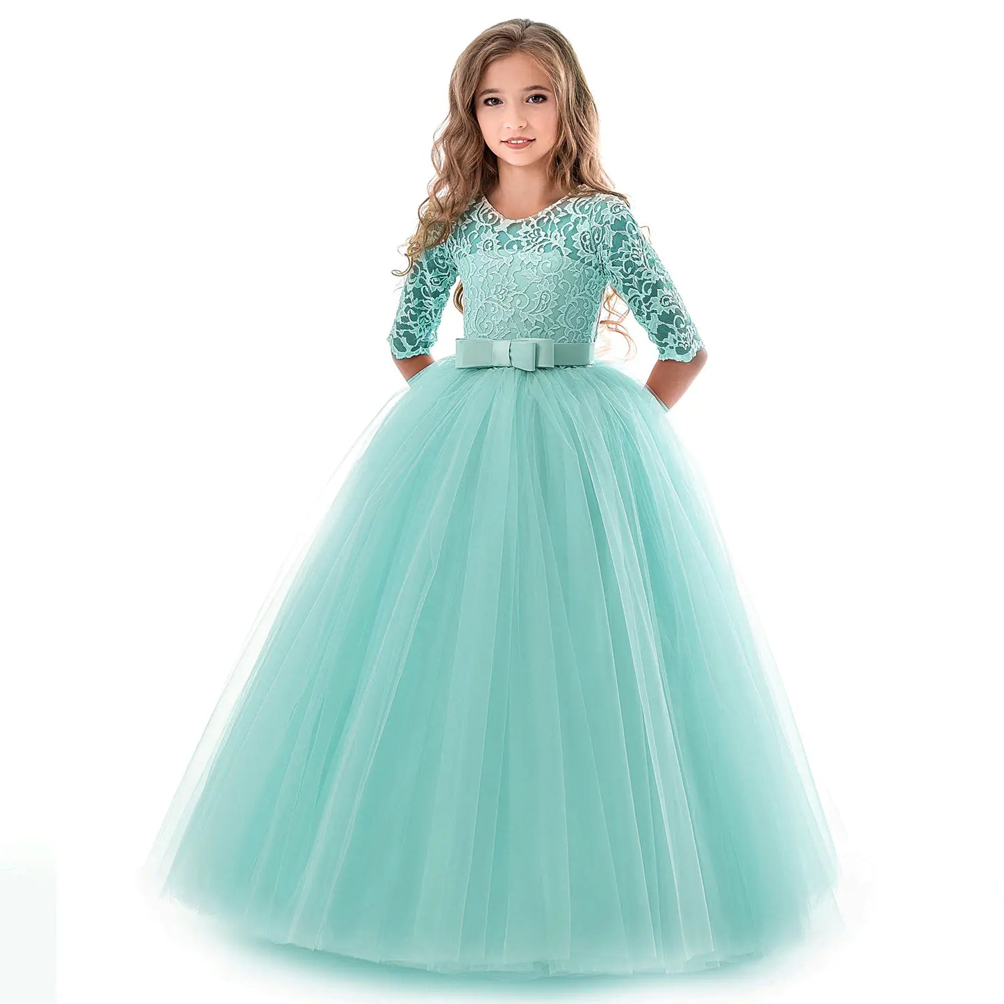 Girls' Long Sleeve Wedding Flower Girl Dress  130cm to 170cm,
