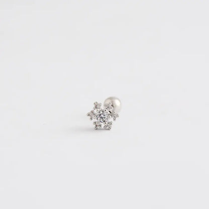 Sneeuwvlok S925 Zilveren Oorbellen met Schroefsluiting & Diamanten – Winterse Luxe