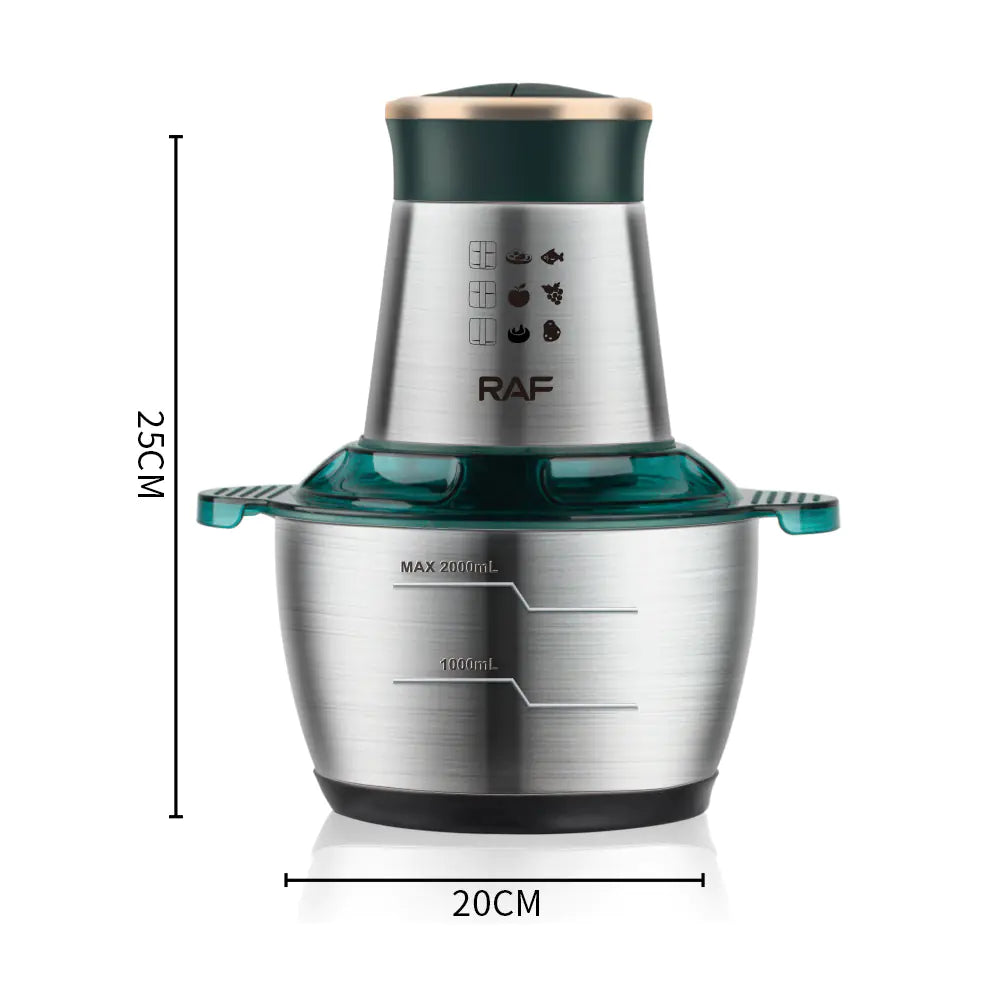RAF Electric Meat Grinder - Stainless Steel 2L Kitchen Mixer