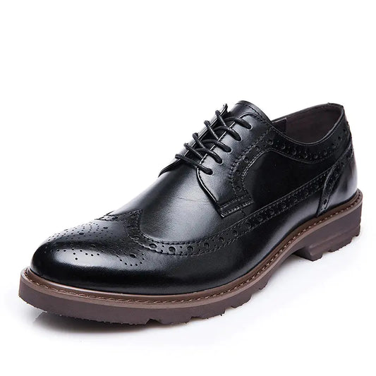 Casual Herenschoenen van PU-leer met Platte Wedge Zool – Stijlvol & Comfortabel