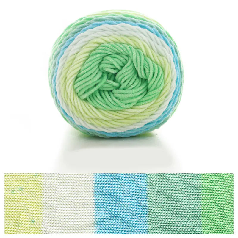 Rainbow Cotton Knitting Wool - 5 Strands for DIY Projects