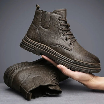 Trendy Men's High-Top Martin Leather Work Boots