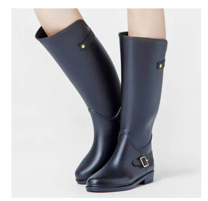 Ladies Long Tube Fashion Rubber Outer Wear Shoes