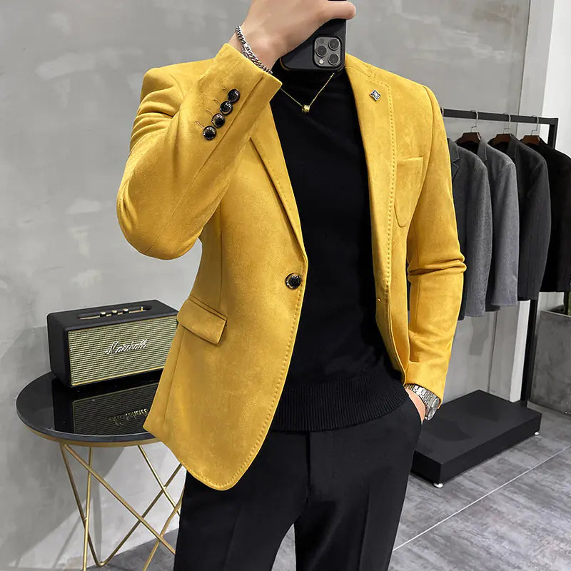 2023 Men's Slim Fit Casual Suede Jacket