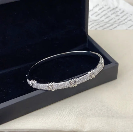 Light Luxury Full Diamond Bamboo Bracelet for Women