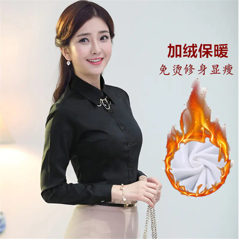 Women's Long Sleeve Slim Fit Business Shirt