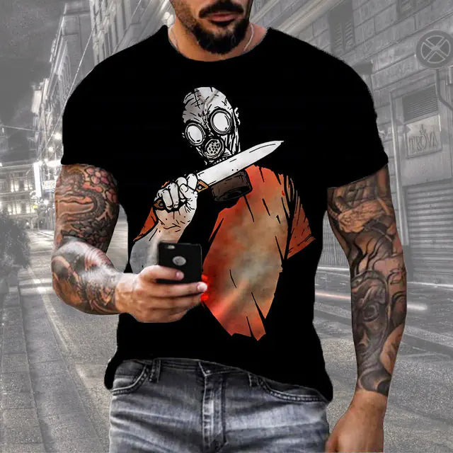 3D Printed Casual Men's T-Shirt - Everyday Scene