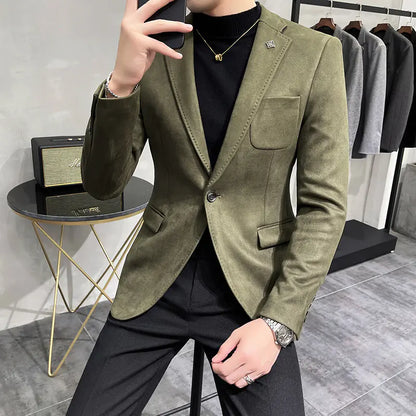 2023 Men's Slim Fit Casual Suede Jacket