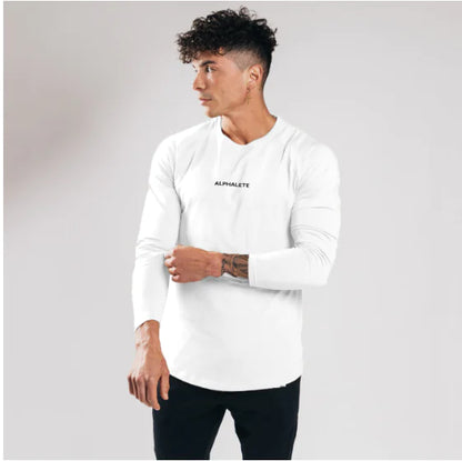 Slim Fit Elastic Cotton Long Sleeve T-Shirt  sizes ranging from M to XXXL