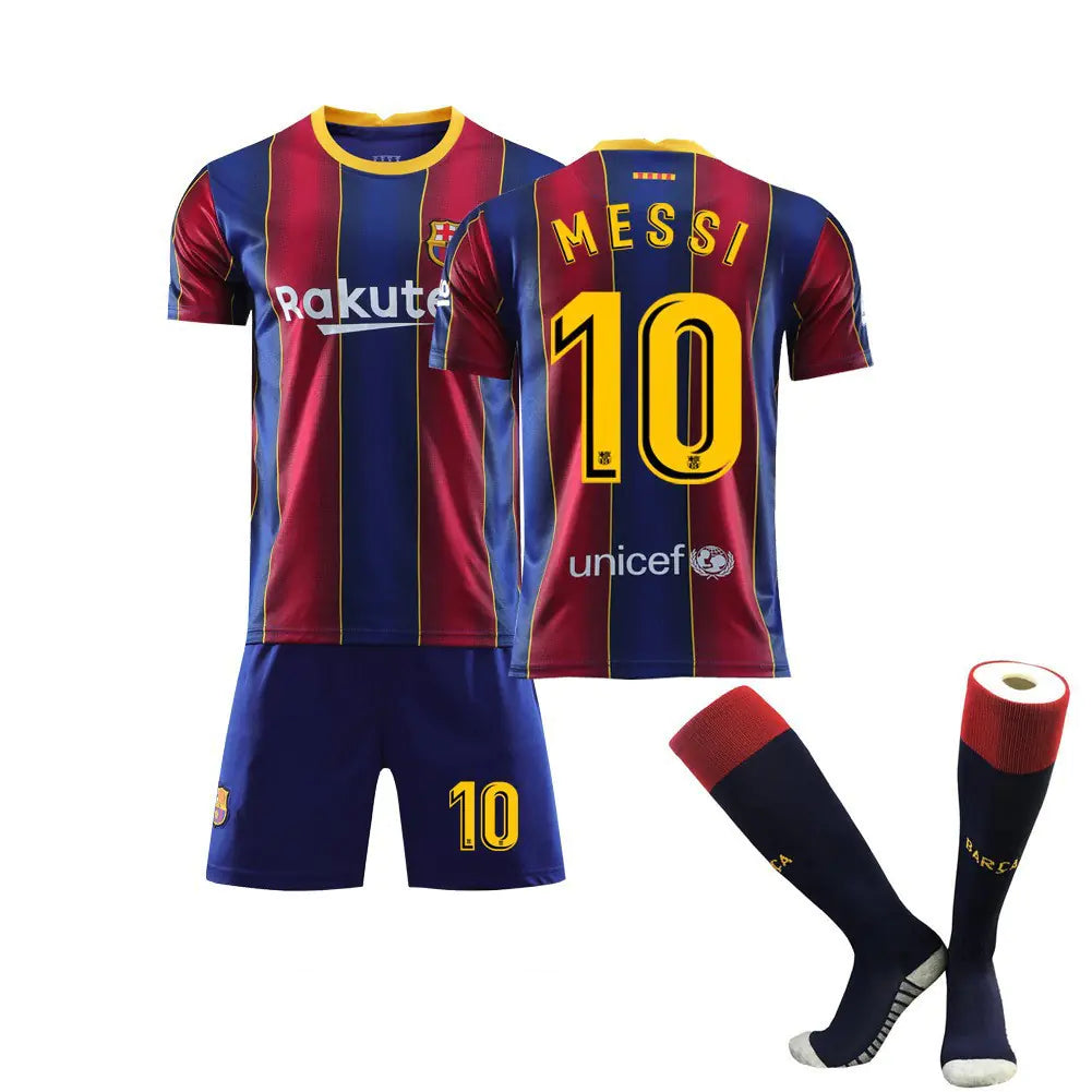 Kids' Messi 10 Barcelona Jersey Set for Soccer