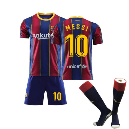 Kids' Messi 10 Barcelona Jersey Set for Soccer