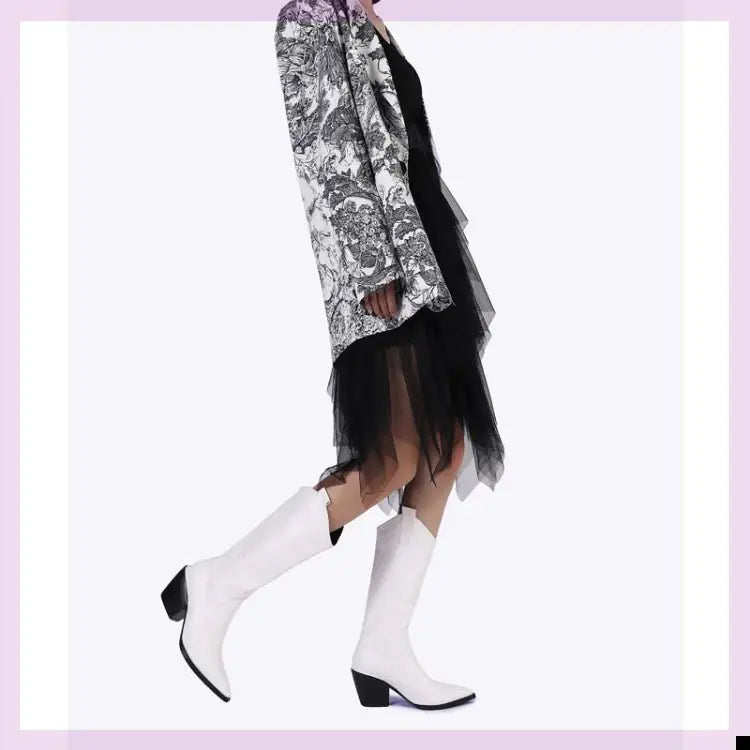 New Women’s Knee-High Boots – Pointed Toe & Chunky Heel