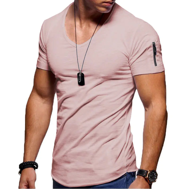 Men's Slim Fit V-Neck Short-Sleeve T-Shirt