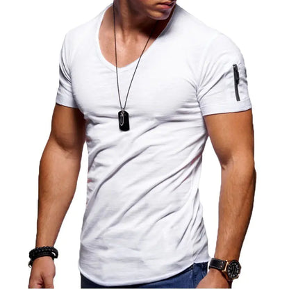 Men's Slim Fit V-Neck Short-Sleeve T-Shirt