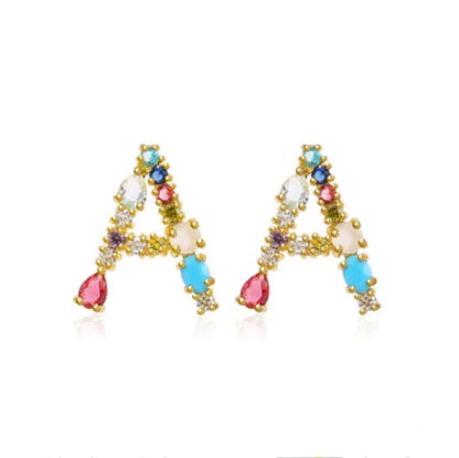 colorful Letter Necklace with Letter Earrings and Pendant – Persoonlijk & Speels