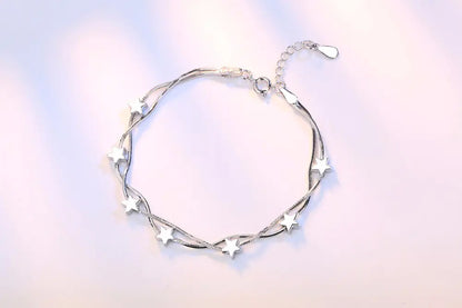 Adjustable 925 Sterling Silver Double Chain Bracelet