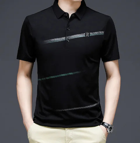 Roy Printed Dark Green Polo Shirt for Men (One Piece)