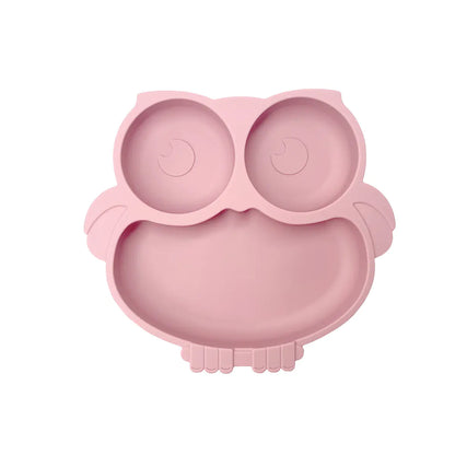 Silicone Baby Tableware Set with Suction Bowl and Owl